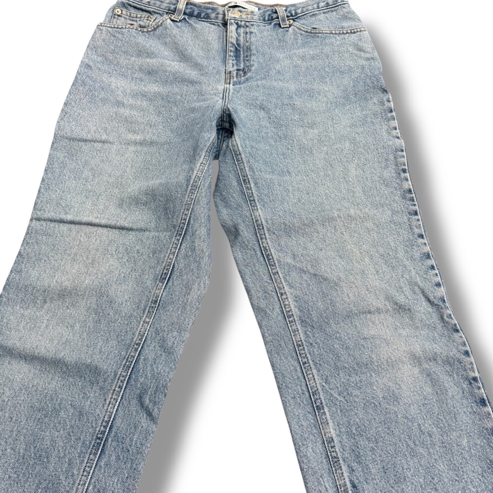 Vintage Tommy Hilfiger Mens Size 32x23 Light Wash Wide Leg Denim Jeans - Picture 3 of 11